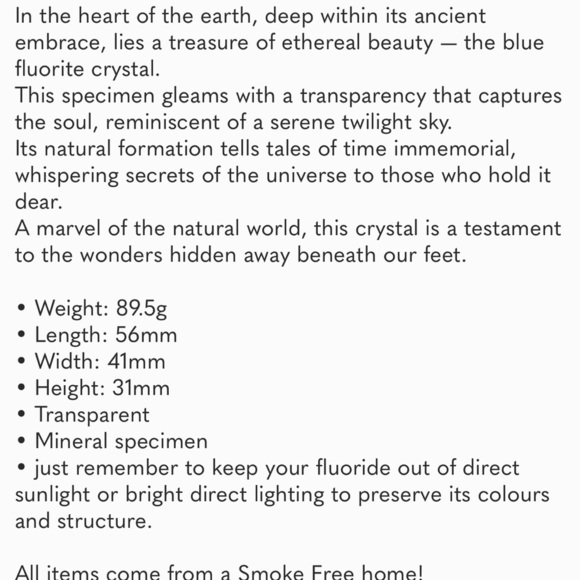 Natural Dark Blue “Tanzanite” Fluorite Crystal Matrix Stunning Blue Crystal Rock - Picture 6 of 10